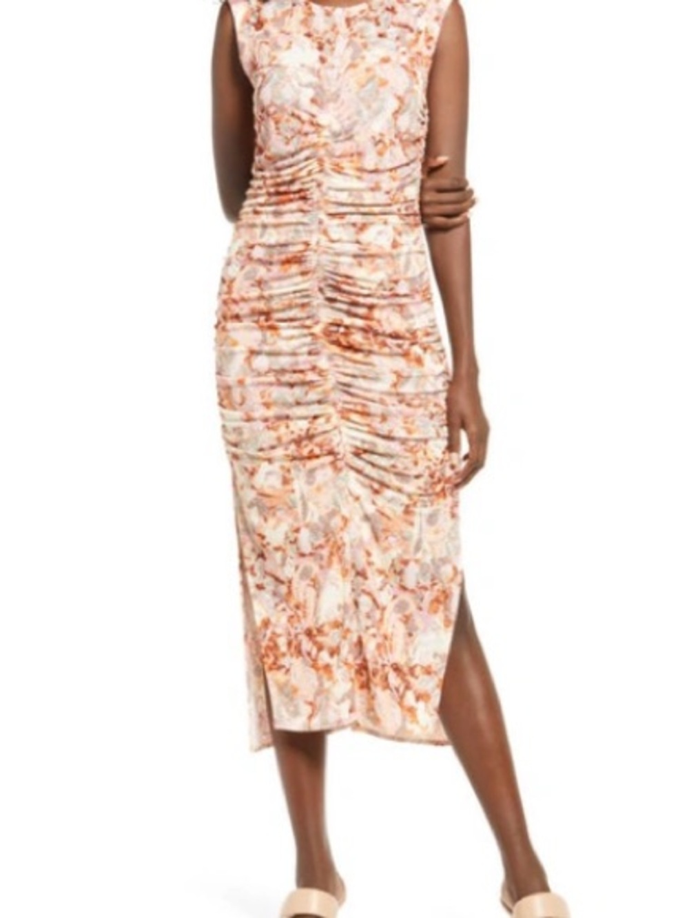 Open Edit Sleeveless Ruched Midi Dress size XL NWT